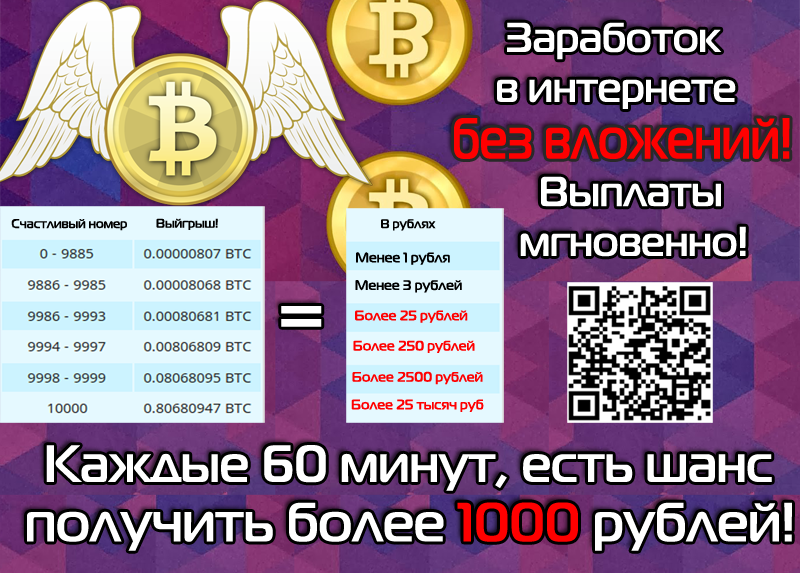 заработать Bitcoin без вложений быстро и легко