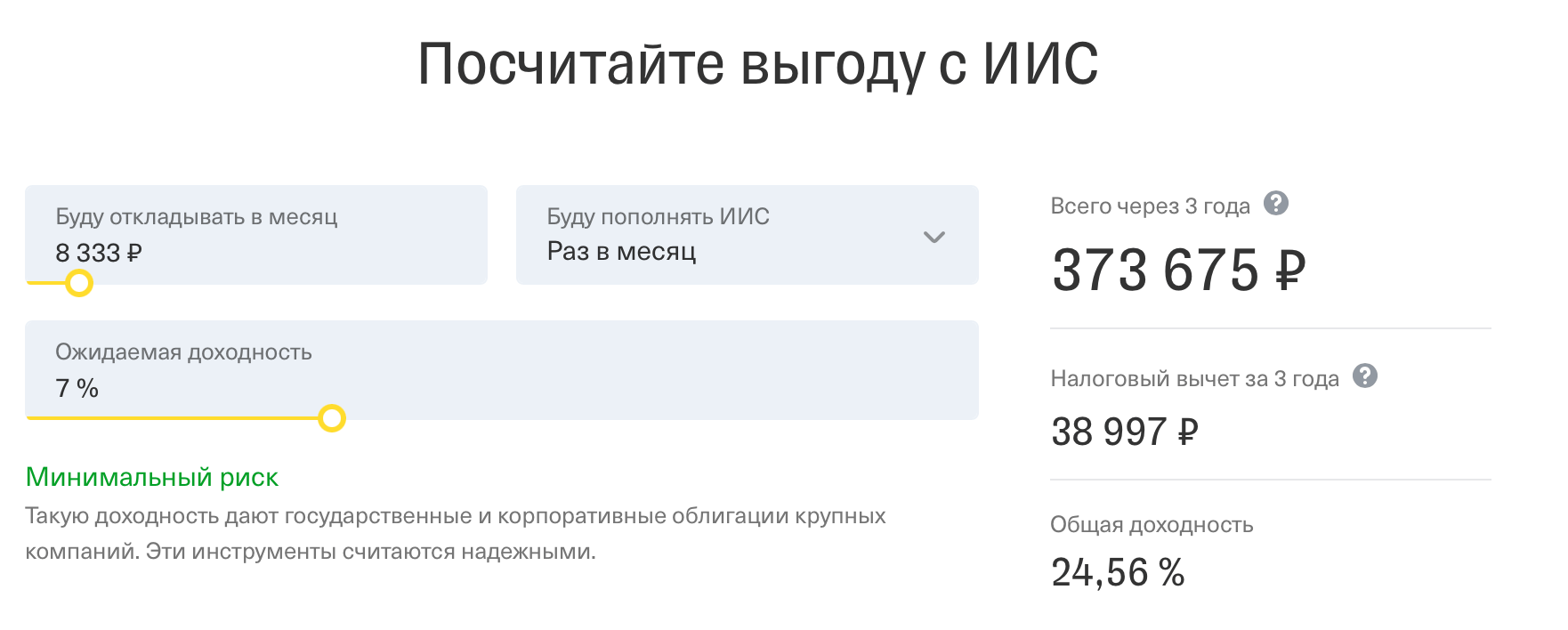 Расчет выгоды с ИИС, если откладывать по 100 тысяч в год кингуру